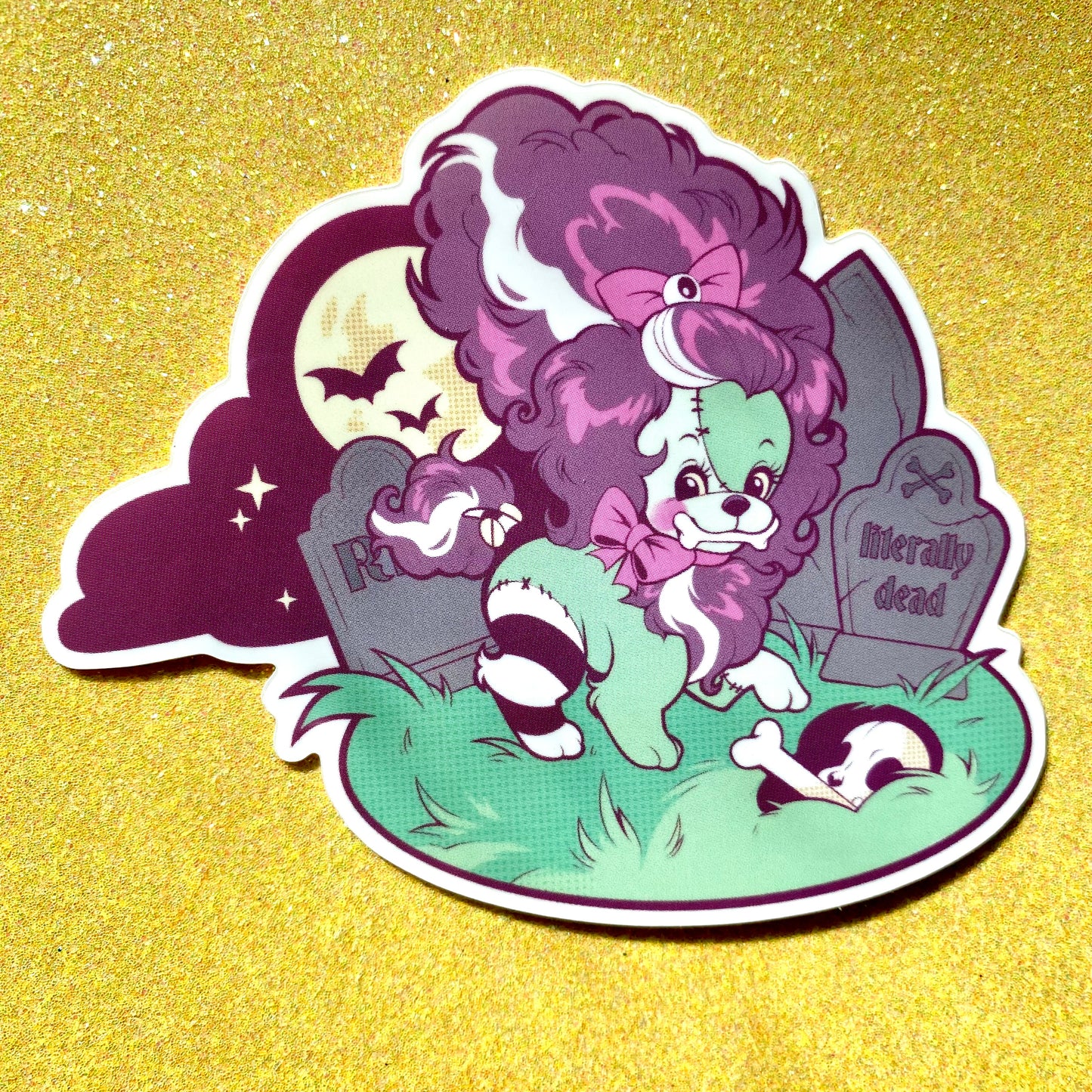 DISCONTINUING: STICKER: Kitschy Frankie in the Graveyard