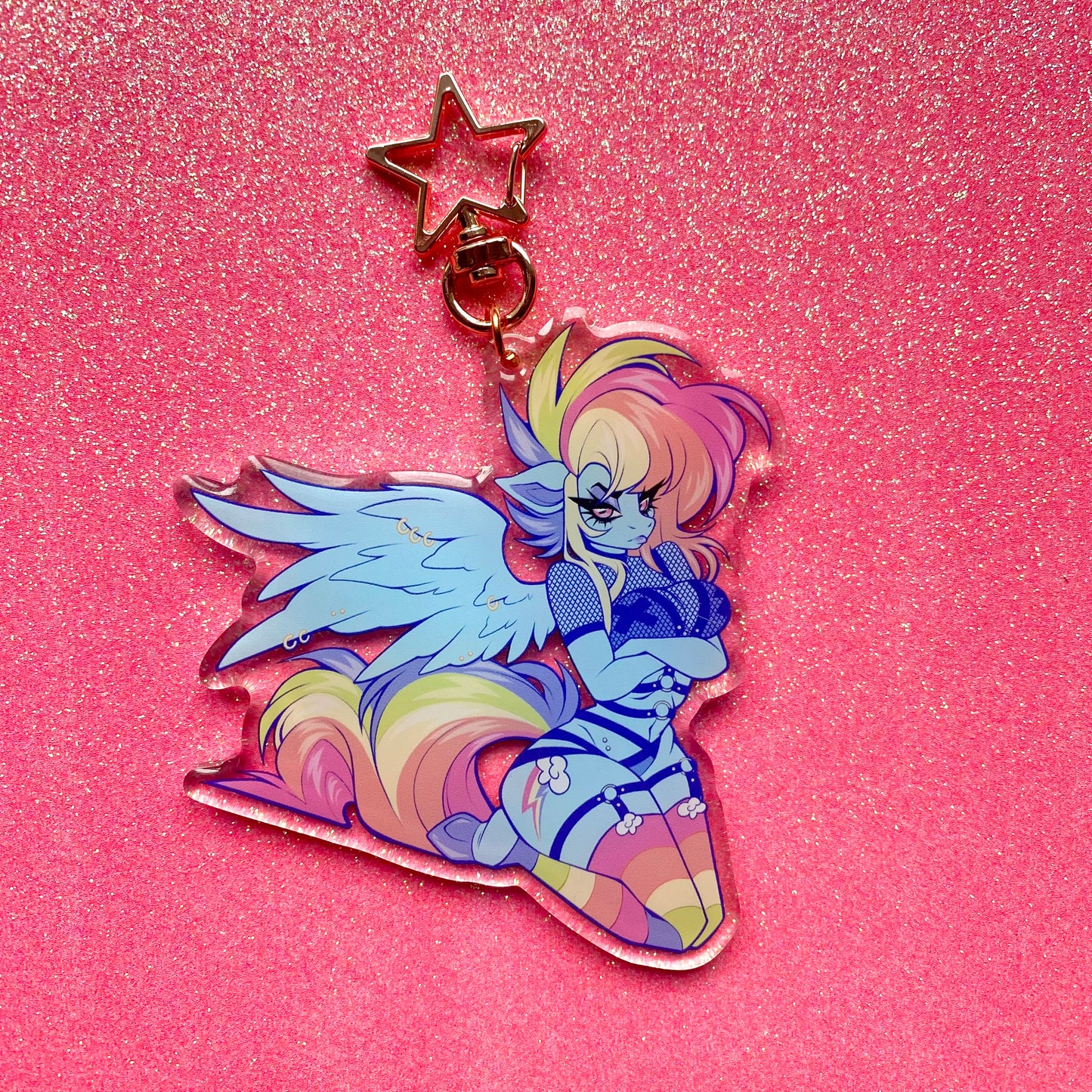 PREORDER: RERELEASE: ACRYLIC KEYCHAIN : Rainbow Pegasus