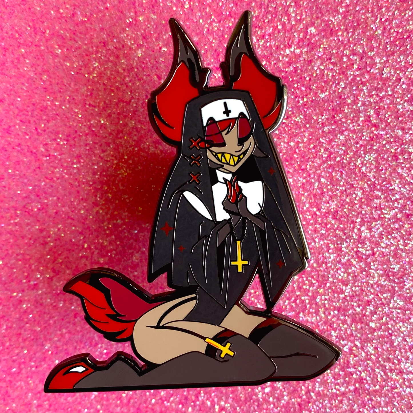 HARD ENAMEL PIN: Hazbin Hotel - Alastor as a Nun
