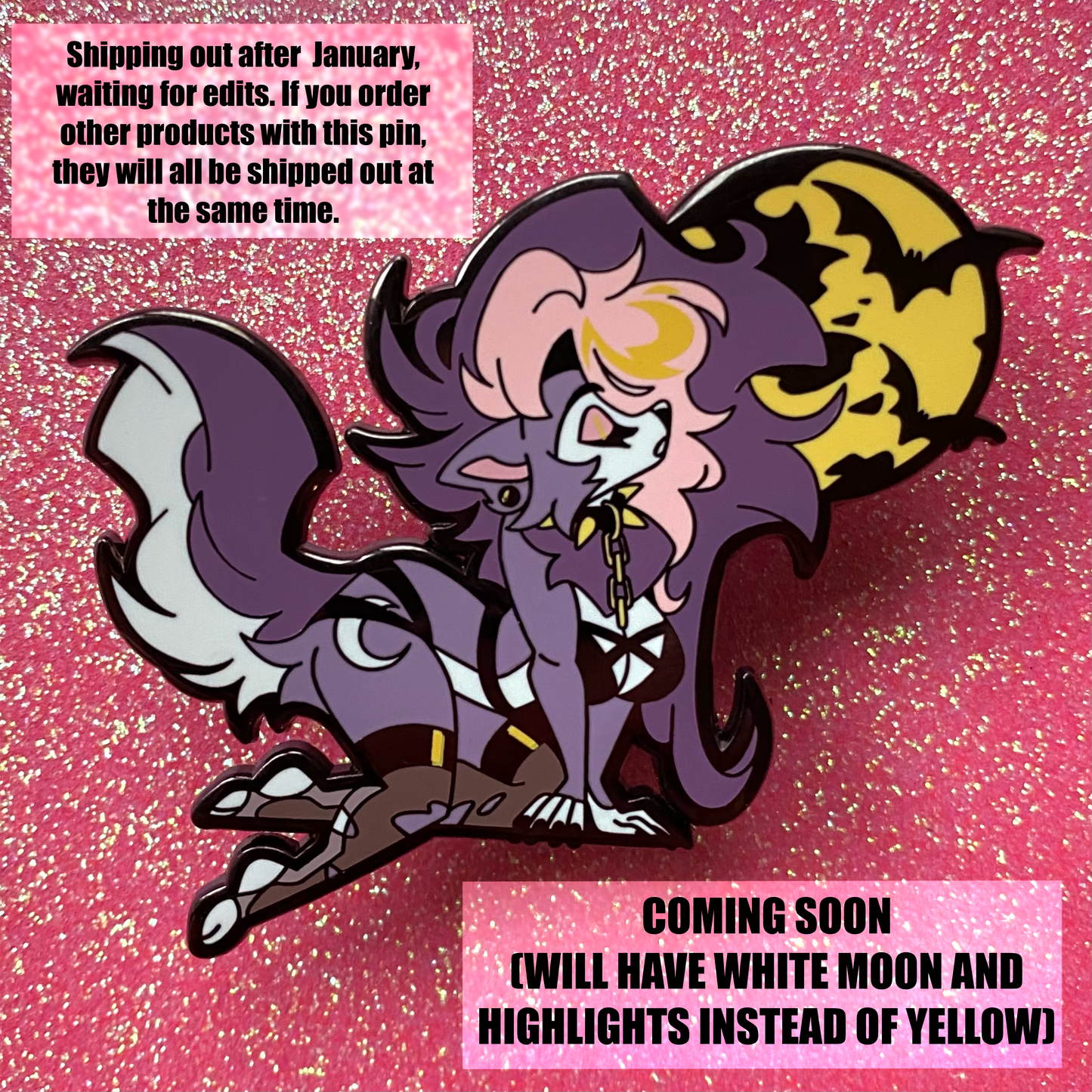 HARD ENAMEL PIN: Lykken the Werewolf - October Patreon (ARRIVING LATER / PRE PREORDER)