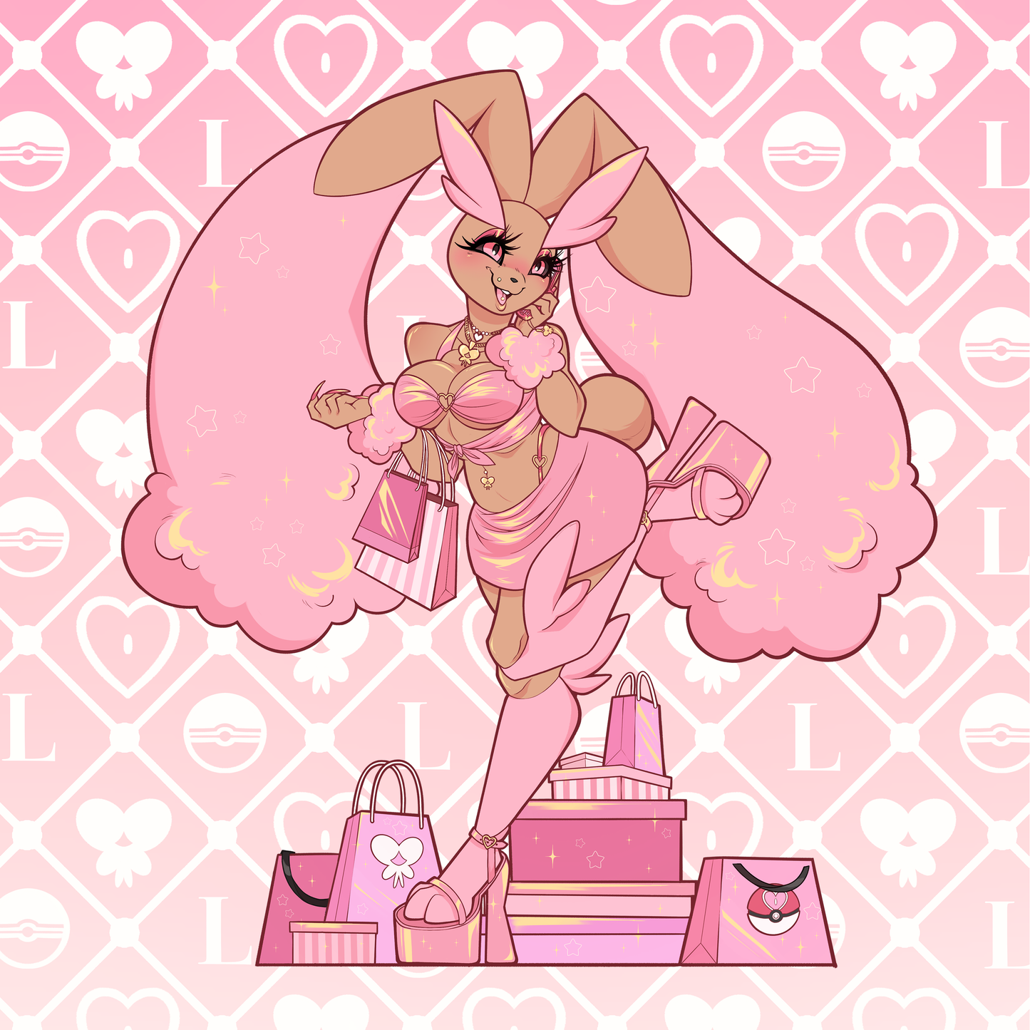 DISCONTINUING: PRINT: Bimbo Bunny Shopping Spree