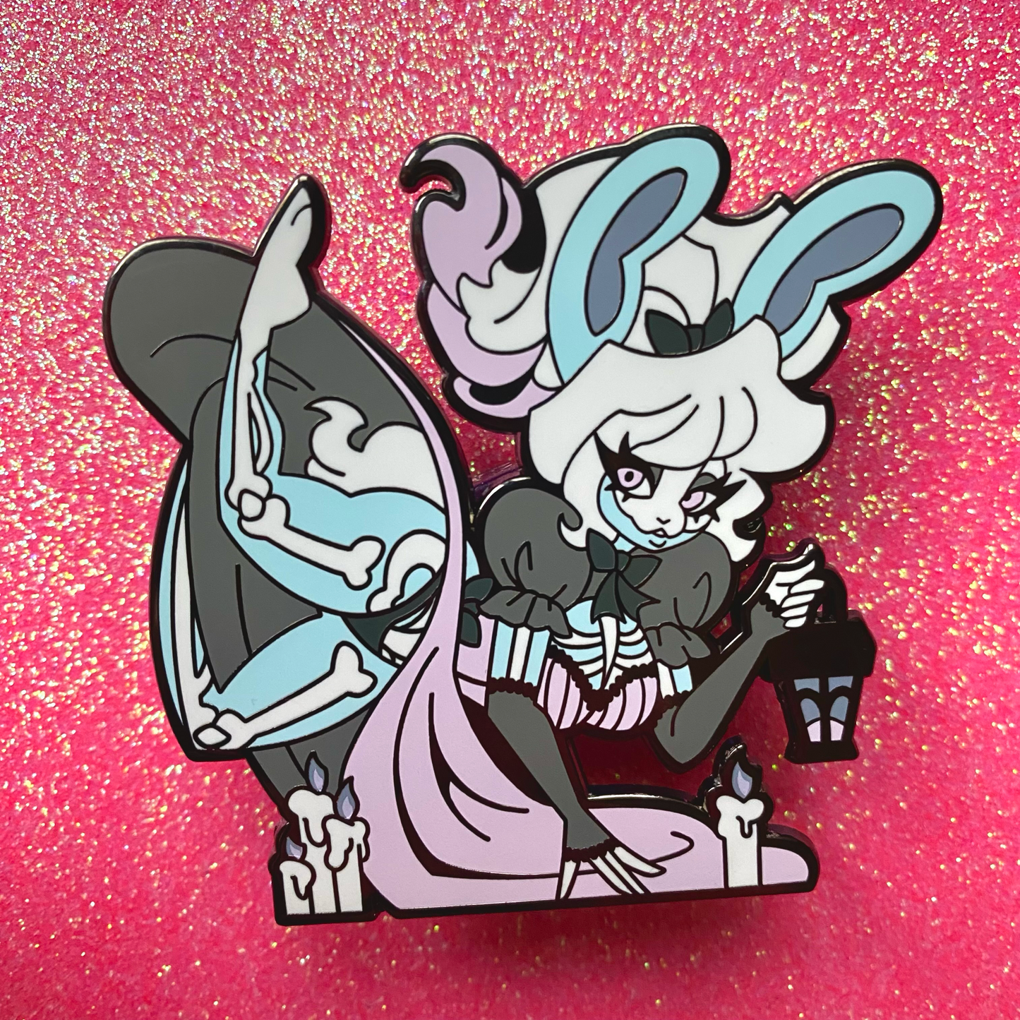 HARD ENAMEL PIN: Adeline the Ghost Bunny - September Patreon