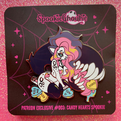 HARD ENAMEL PIN: Spookie with Candied Hearts - February Patreon Pin