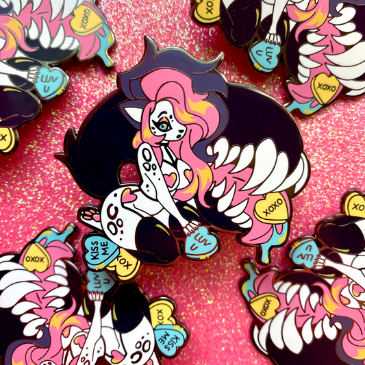 HARD ENAMEL PIN: Spookie with Candied Hearts - February Patreon Pin