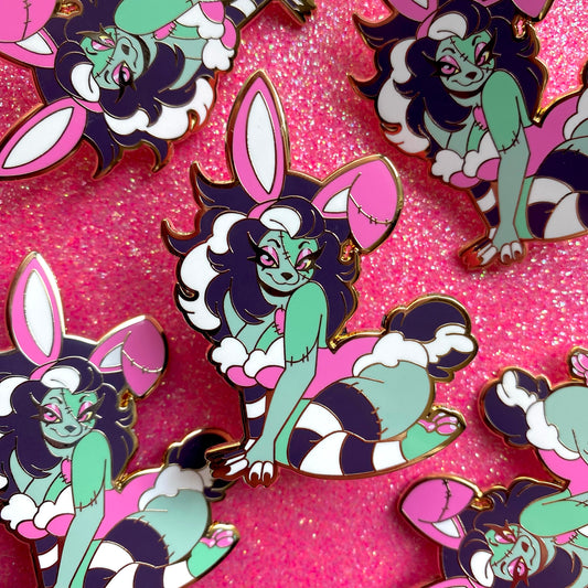 HARD ENAMEL PIN: Bunny Suit Frankie - April Patreon Pin