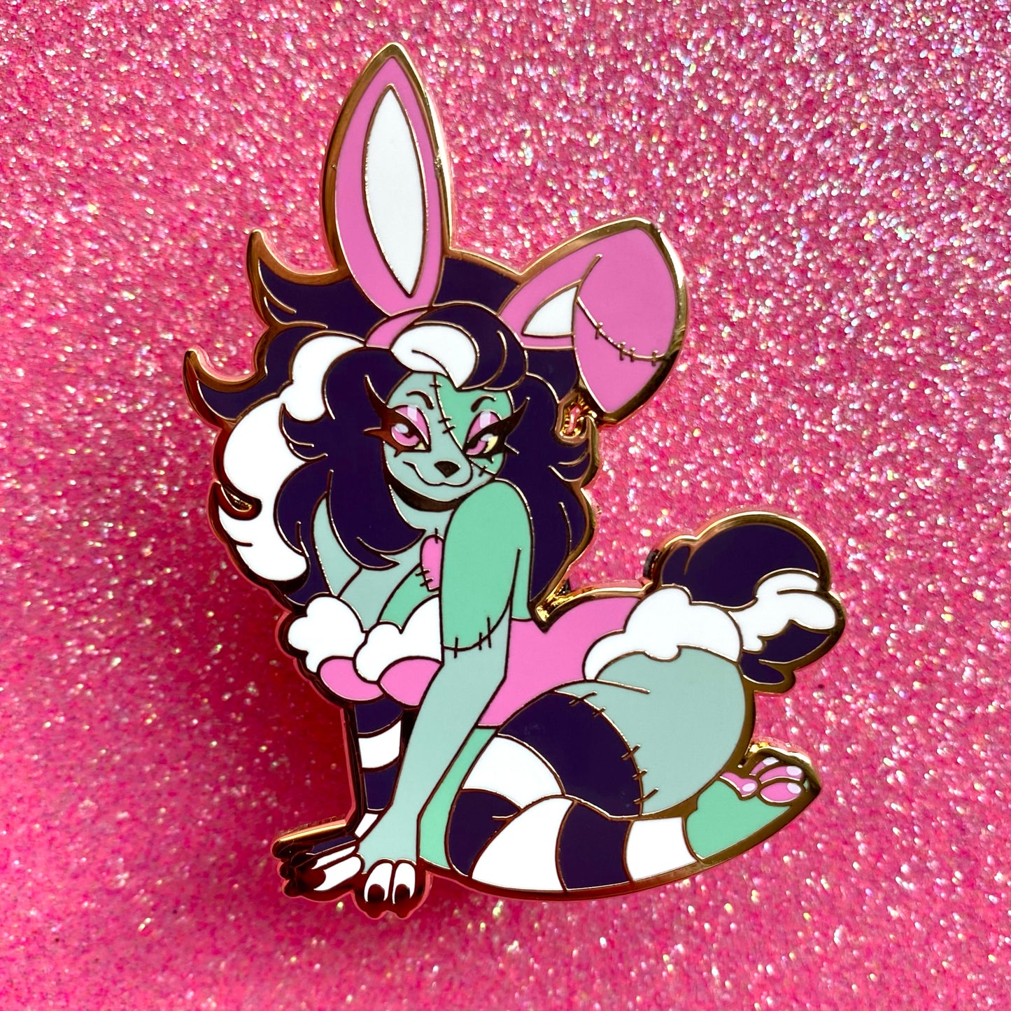 HARD ENAMEL PIN: Bunny Suit Frankie - April Patreon Pin