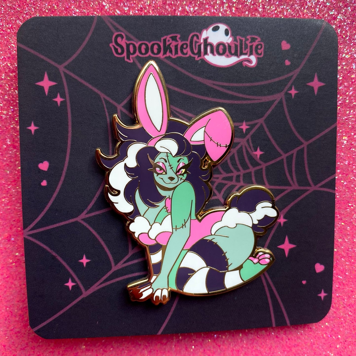 HARD ENAMEL PIN: Bunny Suit Frankie - April Patreon Pin